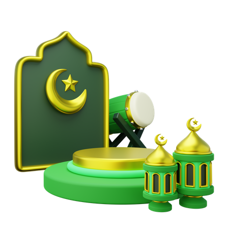 Ramadan Podium  3D Illustration