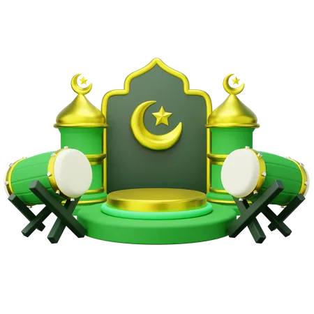 Ramadan Podium  3D Illustration