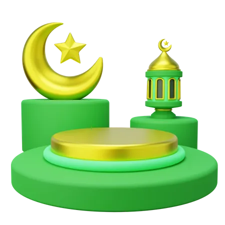 Ramadan Podium  3D Illustration