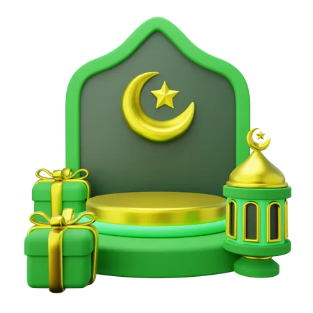 Ramadan Podium  3D Illustration