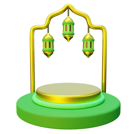 Ramadan Podium  3D Illustration