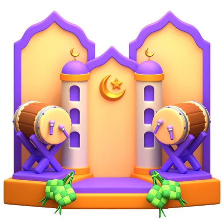 Ramadan Podium  3D Illustration