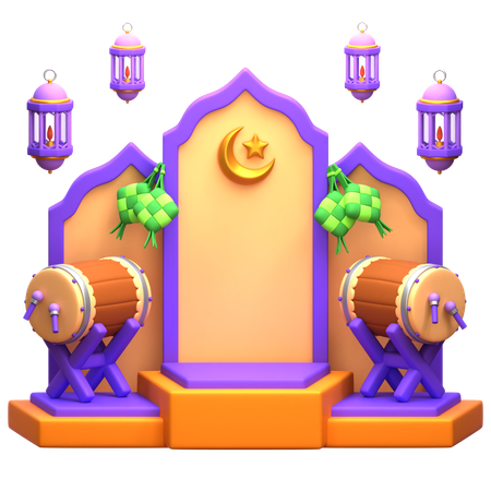 Ramadan Podium  3D Illustration