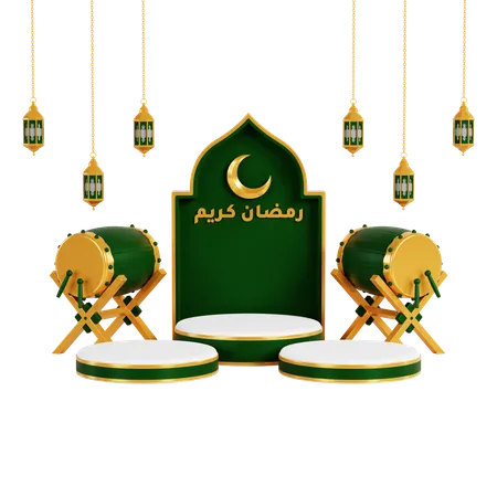 Ramadan podium  3D Illustration