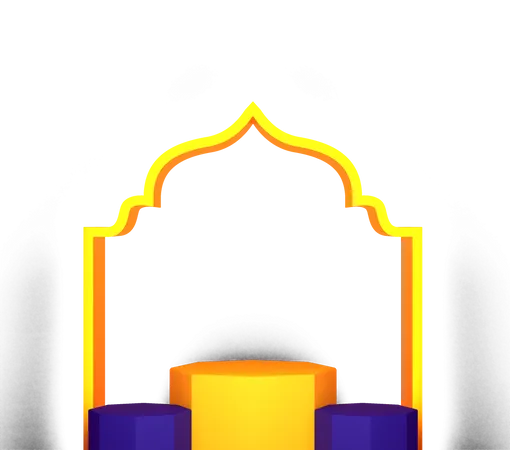 Podium du Ramadan  3D Illustration