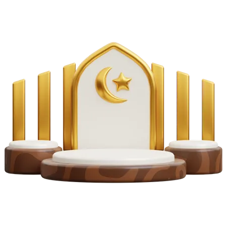 Islamic Podium With Ornament 3D Icon