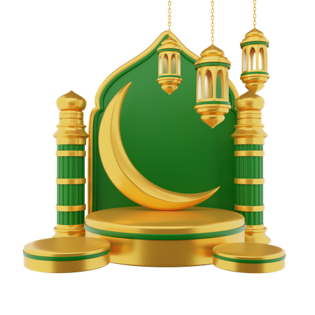 Ramadan Podium 3D Illustration