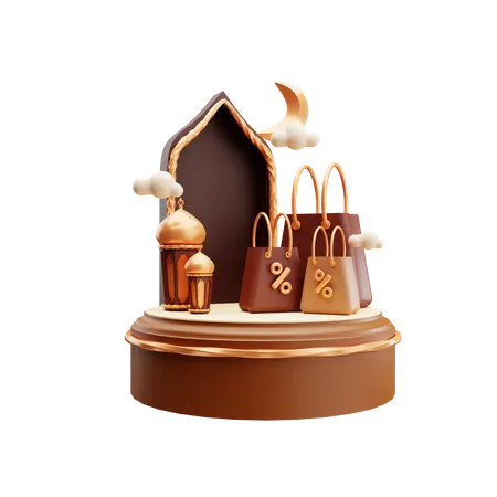 Ramadan-Podiumsverkauf  3D Illustration