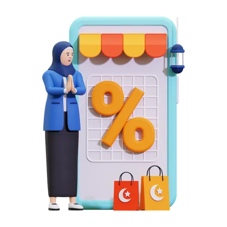 3 D Ramadan Sale Discount Illustration 3D Illustration