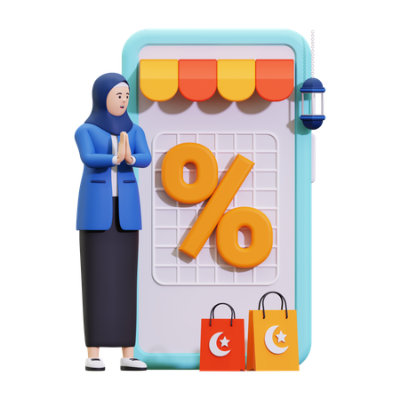 Ramadan Sale Discount  3D Illustration