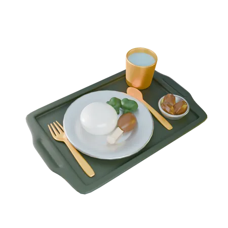 Ramadan Served Tray With Food  3D Icon