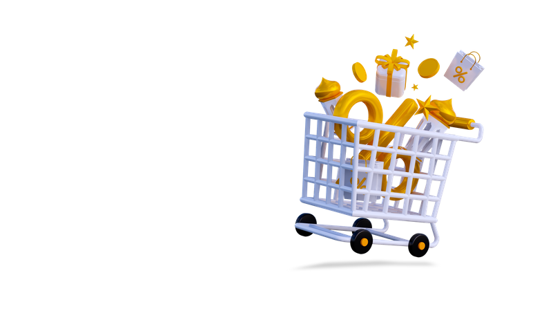 Ramadan shopping cart  3D Illustration