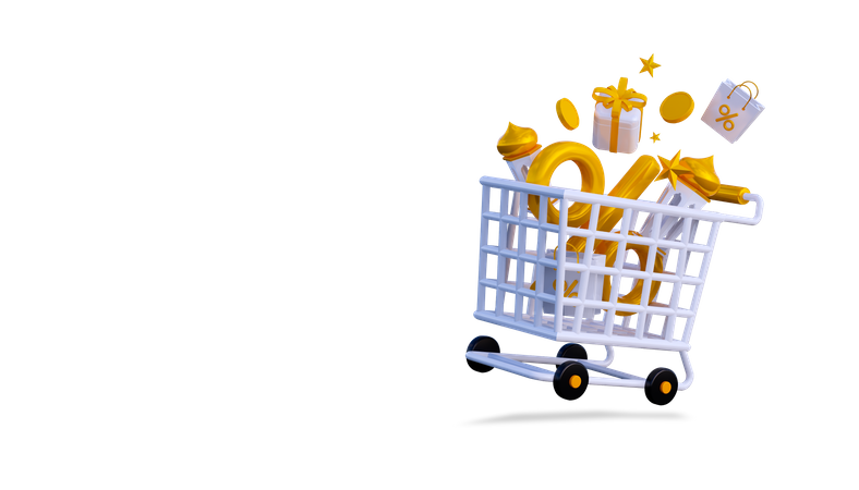 Ramadan shopping cart 3D Illustration