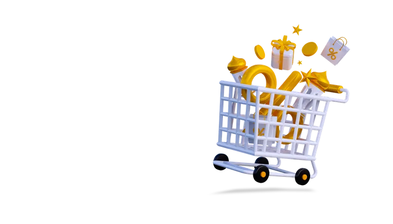 Ramadan shopping cart 3D Illustration