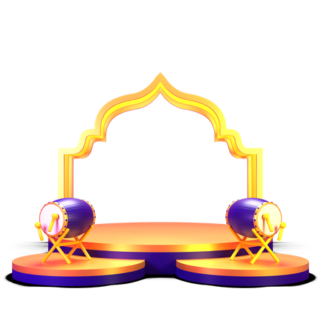 Pódio do tambor do Ramadã  3D Illustration