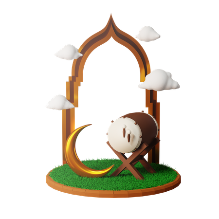 Tambour de ramadan  3D Illustration