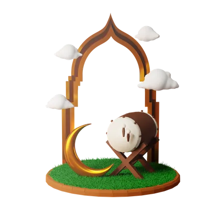 Tambour de ramadan  3D Illustration