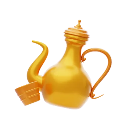 Ramadan Tea Pot With Cup  3D Icon