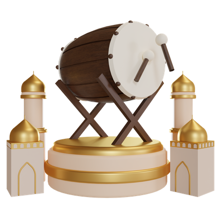 Ramadan Trommel Podium  3D Illustration