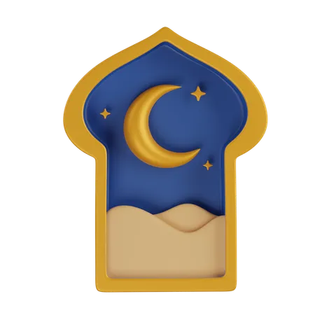 Ramadan Window Desert  3D Icon