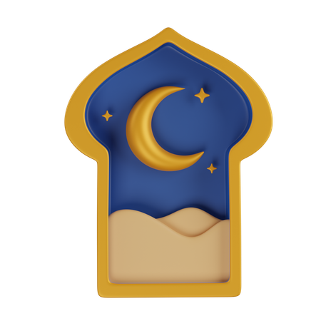 Ramadan Window Desert  3D Icon