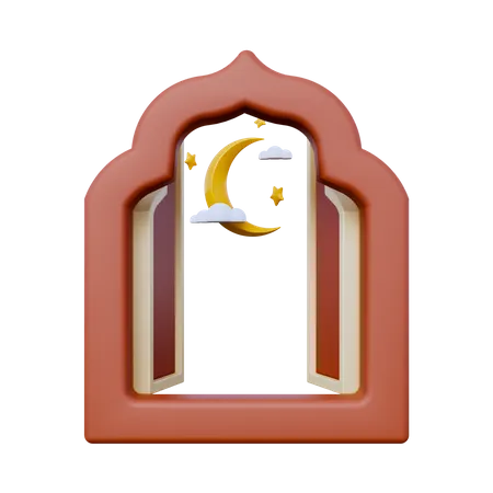 Ramadan Window Desert 3D Icon