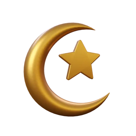 Estrela da lua do ramadã  3D Icon