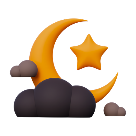 Meia Lua do Ramadã  3D Icon