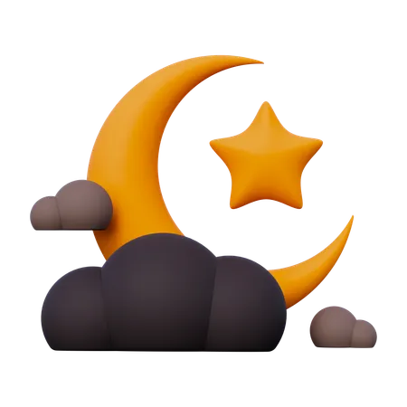 Meia Lua do Ramadã  3D Icon