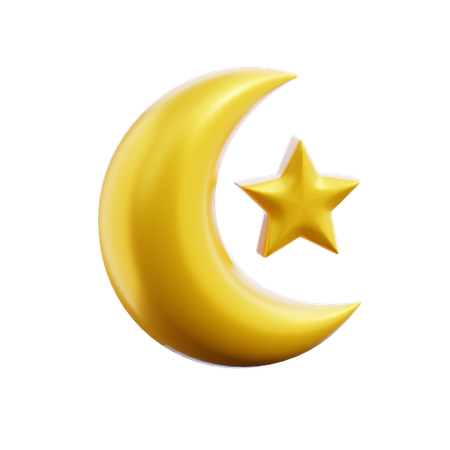 Ramadhan moon star  3D Icon