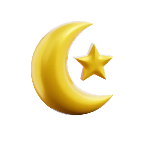 Ramadhan moon star  3D Icon