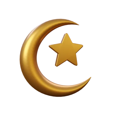 Ramadhan Moon Star  3D Icon