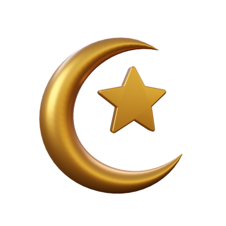 Ramadhan Moon Star 3D Icon
