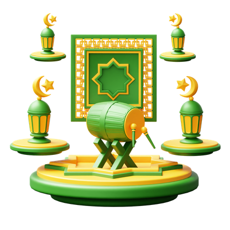 Ramadhan Podium  3D Icon