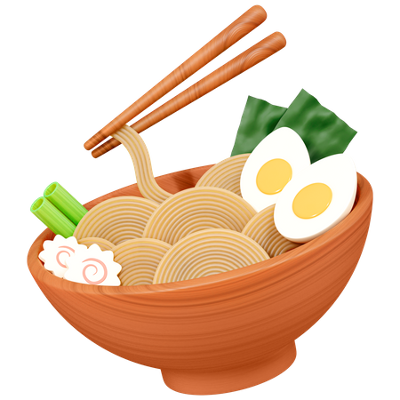 Ramen avec des baguettes  3D Icon