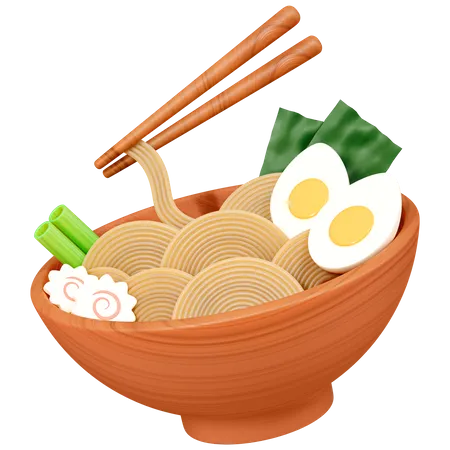 Ramen avec des baguettes  3D Icon