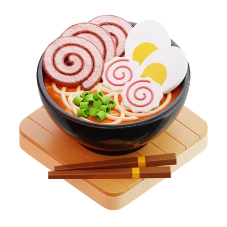 Ramen Bowl With Chopsticks  3D Icon