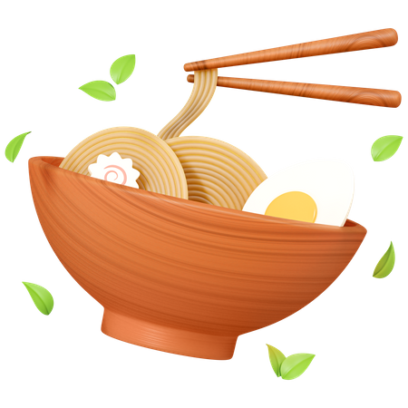 Ramen com macarrão e ovo  3D Icon