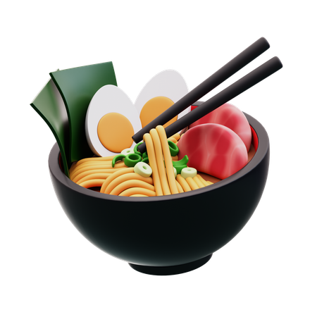 Ramen de ternera con chopstik  3D Icon