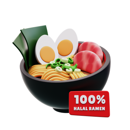 Ramen de carne halal  3D Icon