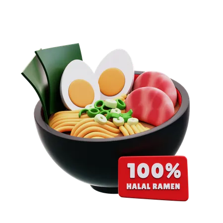 Ramen de carne halal  3D Icon