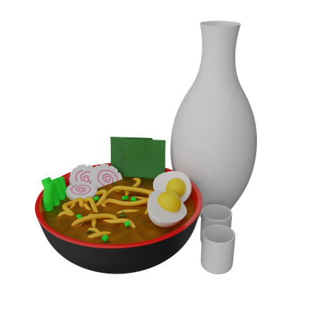 라면 음식  3D Icon