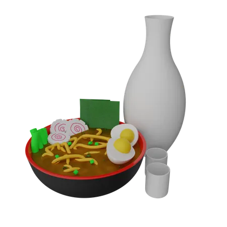 라면 음식  3D Icon