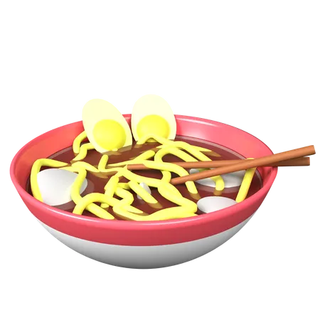 Ramen Noodle For Japanese Food Icon 3D Illustration