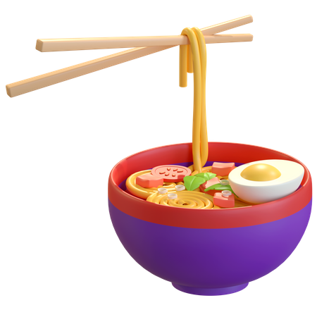 Ramen Noodle 3D Illustration