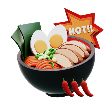 Ramen picante  3D Icon