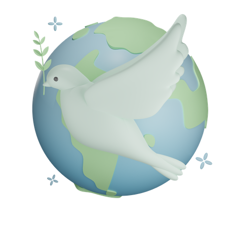Ramita de paloma del mundo  3D Icon