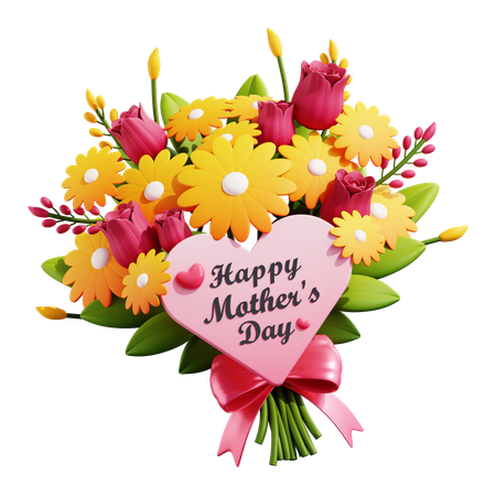 Ramo de flores feliz dia de la madre  3D Icon