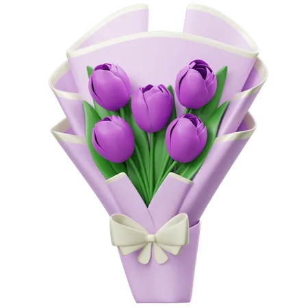 Ramo de tulipanes  3D Icon