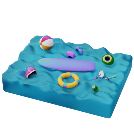 Random Floating Things  3D Illustration